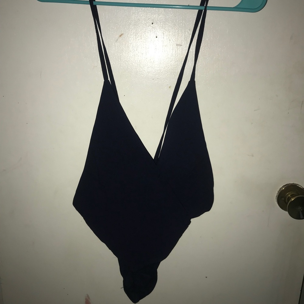 Navy crisscross body suit